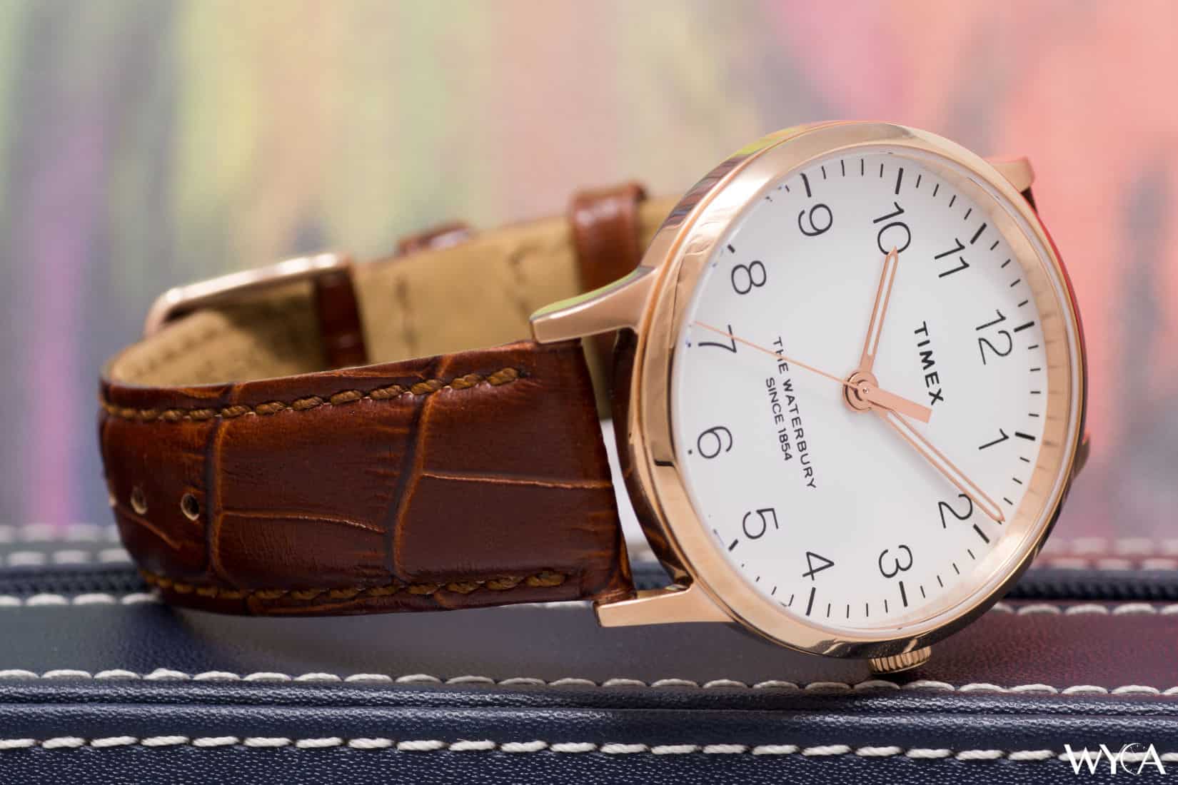 Waterbury traditional 40mm sale leather strap watch